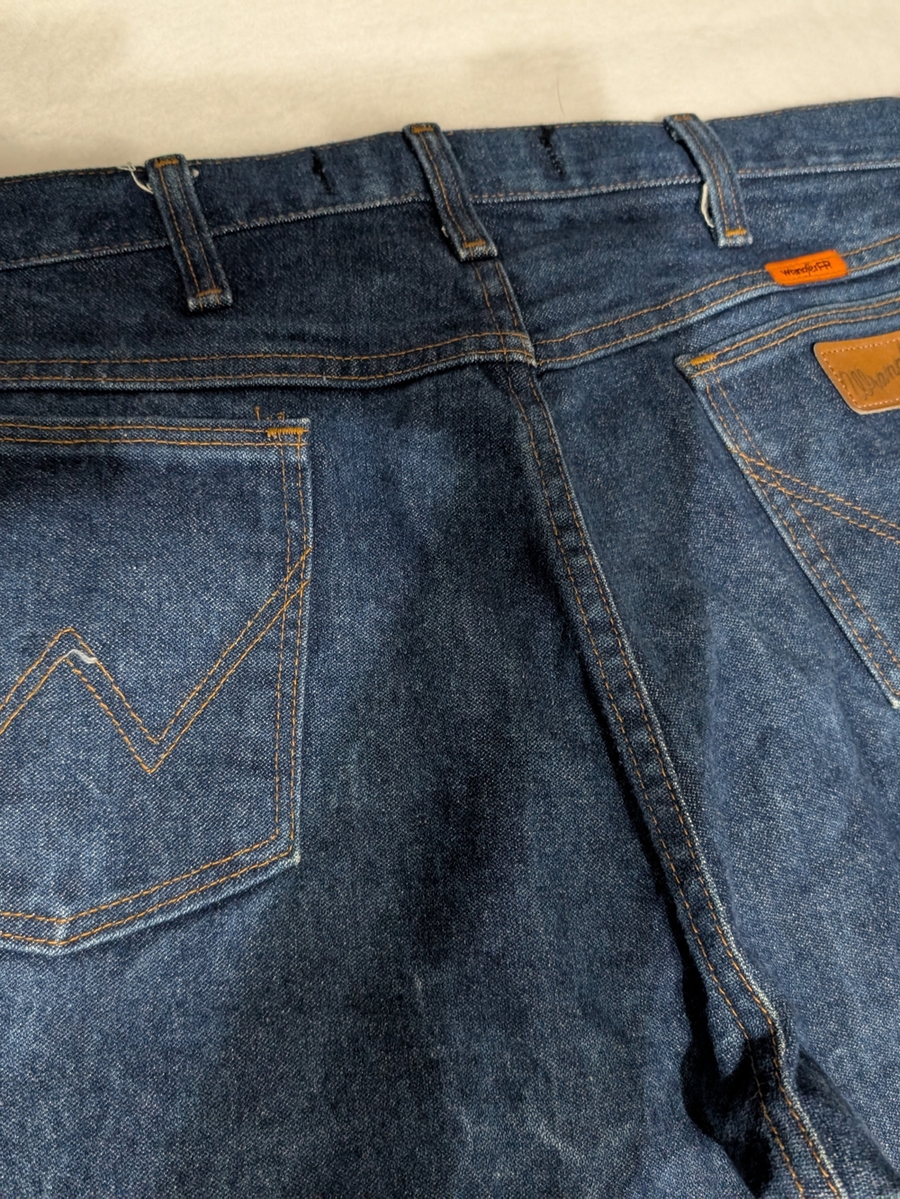 FR Wrangler Men's Navy Blue Relaxed Fit Denim Jeans Size 36/30 Work